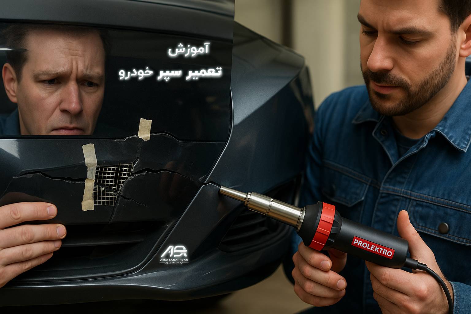 آموزش تعمیر سپر خودرو با جوش پلاستیک | بهترین روش رفع ترک و شکستگی 