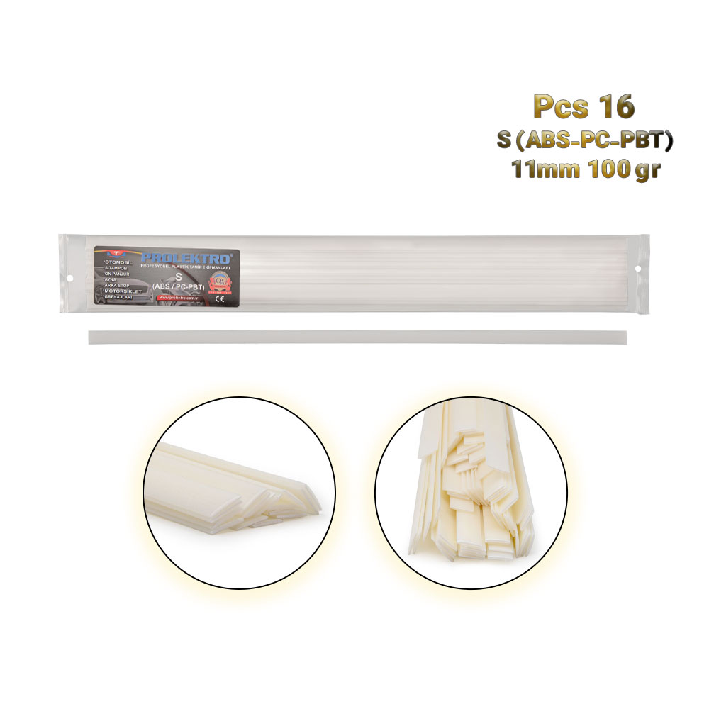 الکترود جوش پلاستیک S سفید ضخیم (ABS/PC/PBT) 11 میلیمتر | Prolektro